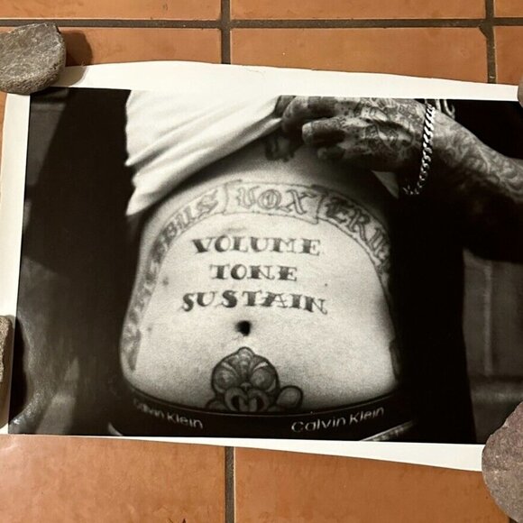 Photograph Print Janine Gordon Signed 20x24" B/W Torso Man Men Tattoo Biohazzard - Picture 2 of 4